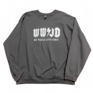 WWJD Dark Gray Graphic Crewneck Sweater